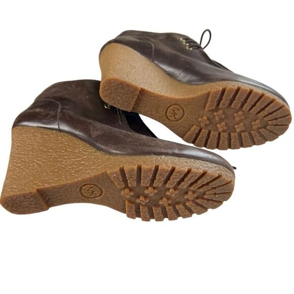 Michael Kors Booties Boots Shoes Wedge Leather Brown - Picture 2 of 7